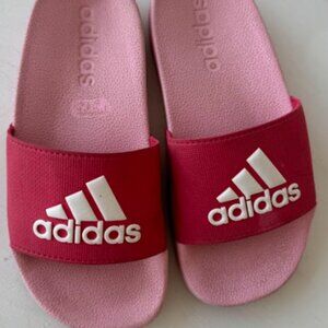 adidas size 13 solid pink kids youth girls sports sandals.